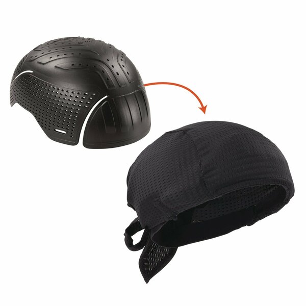 Ergodyne Skullerz 8948 Mesh Do Rag Bandana and Bump Cap Insert, Black 23468